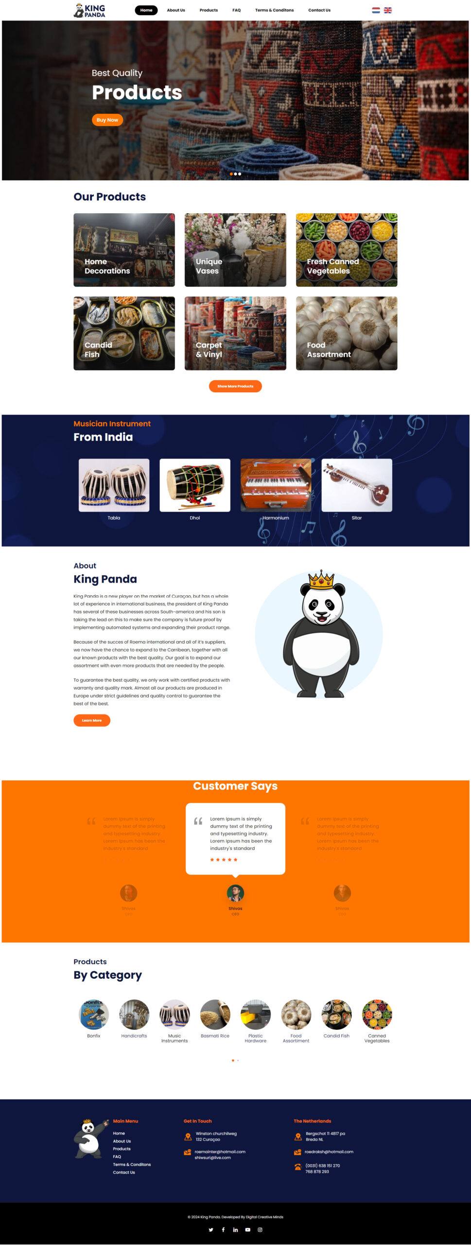 king panda website design by digital creative minds