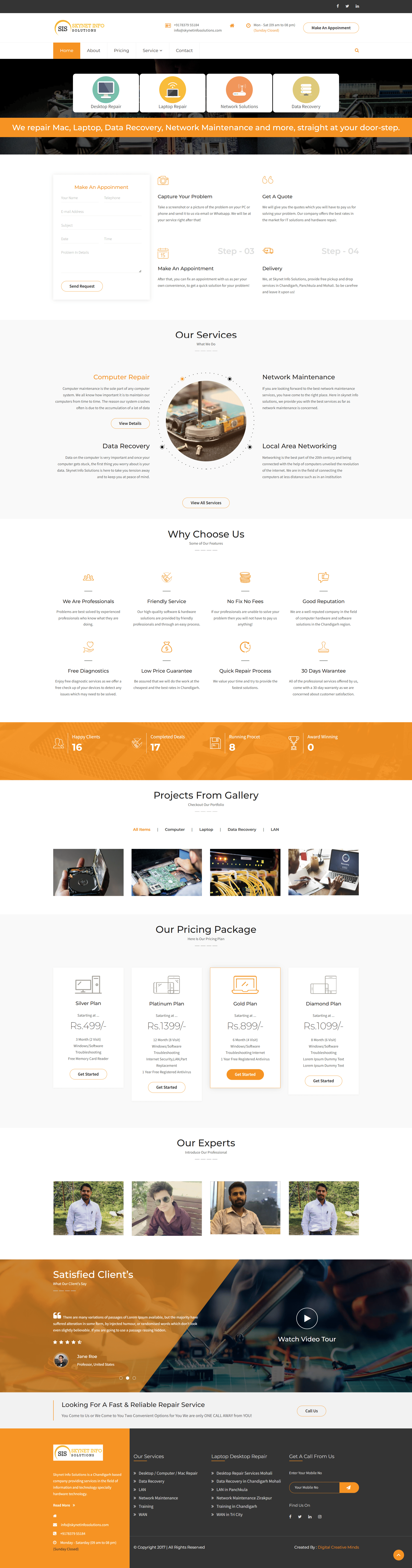 Skynet Info Solutions website design