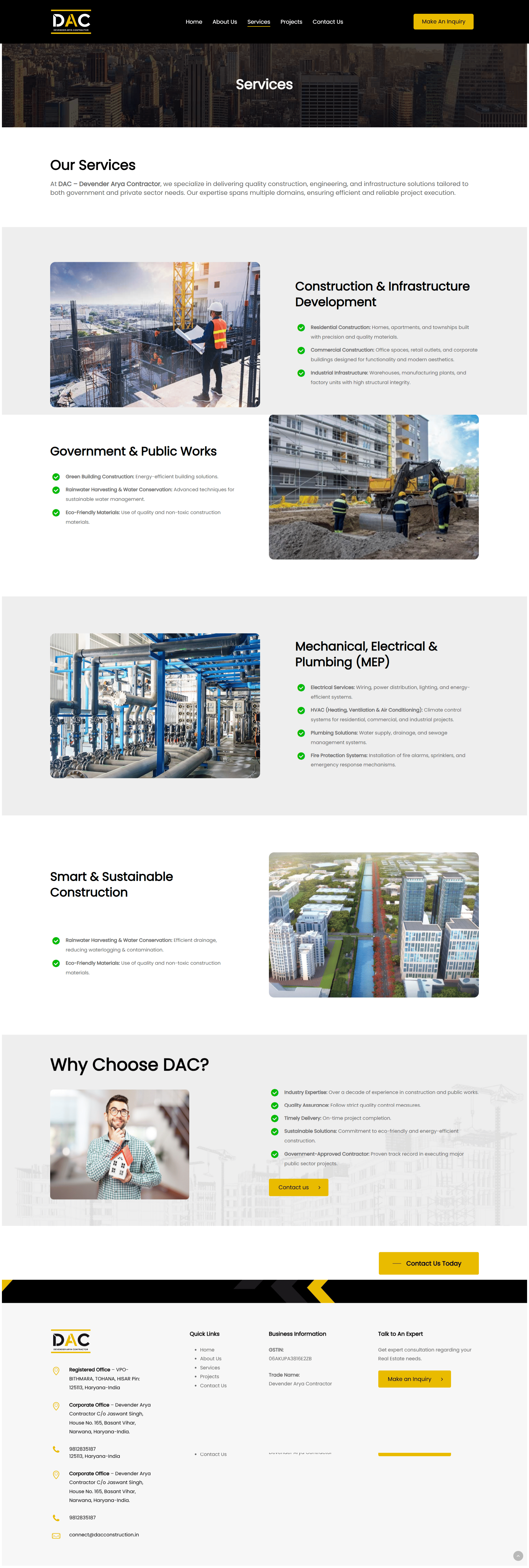 Website Designing and development for construction service / Web Designing in Haryana, Hisar