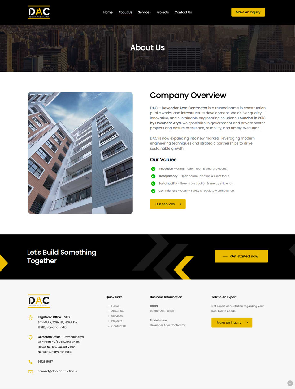 Constrution Website Design Services Digital Creative Minds