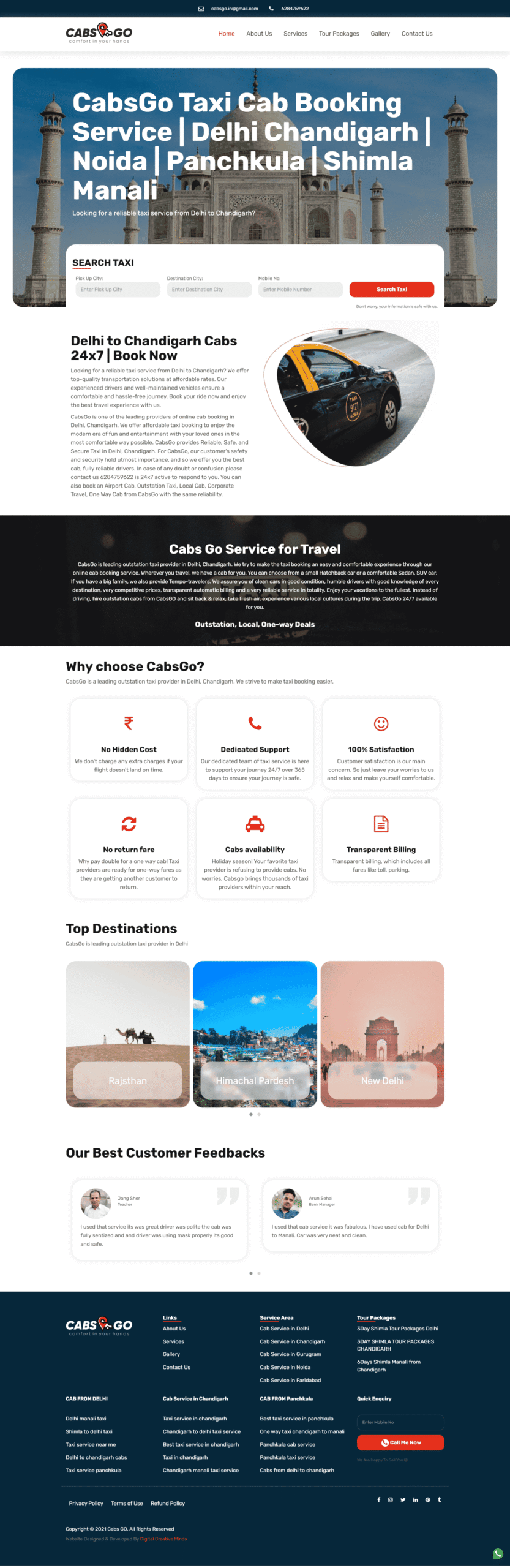 CabsGo website design| Digital Creative Minds