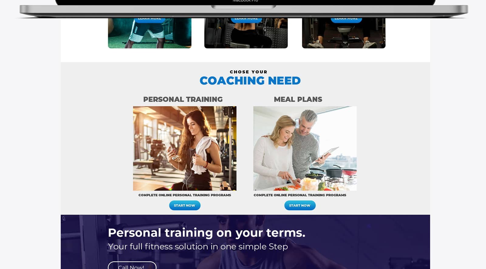 gym website design